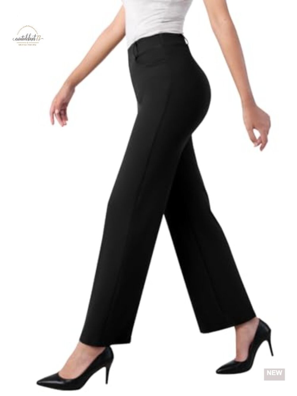 Womens Wide Leg Dress Pants Stretch Work Slacks with Pockets